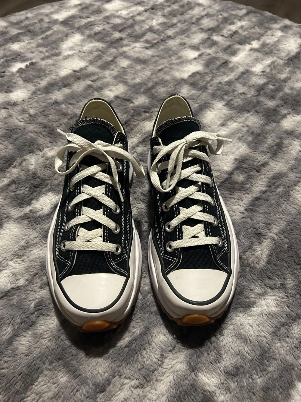 Converse Black and White Platform Low Top Sneakers - Picture 5 of 8